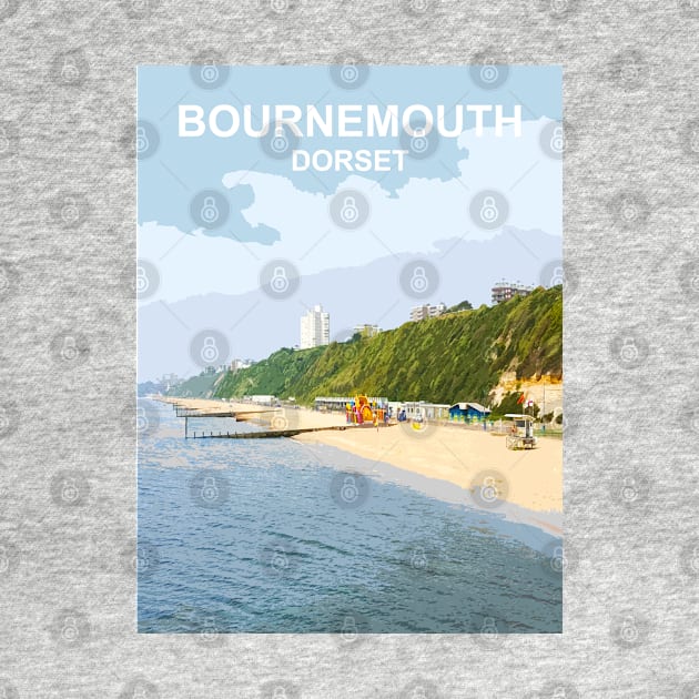 Bournemouth Dorset. Travel poster. Gift. by BarbaraGlebska